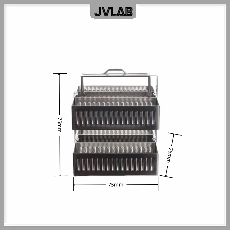 Stainless Steel Dyeing Rack Slides SUS Slides Staining Holder 75*75*75mm without Tank Resistant Acid And Alkali Up to 30 Slides