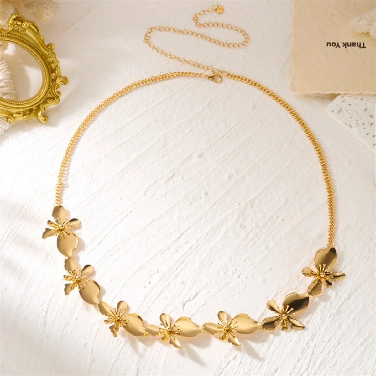 Doppellagige Perlenkette mit Metallblumen-Taillenkette für Damen und Herren, Bohemian-Trend, Schmetterlings- und Blumenmuster, Bauchkette, Körperschmuck – Detail 22