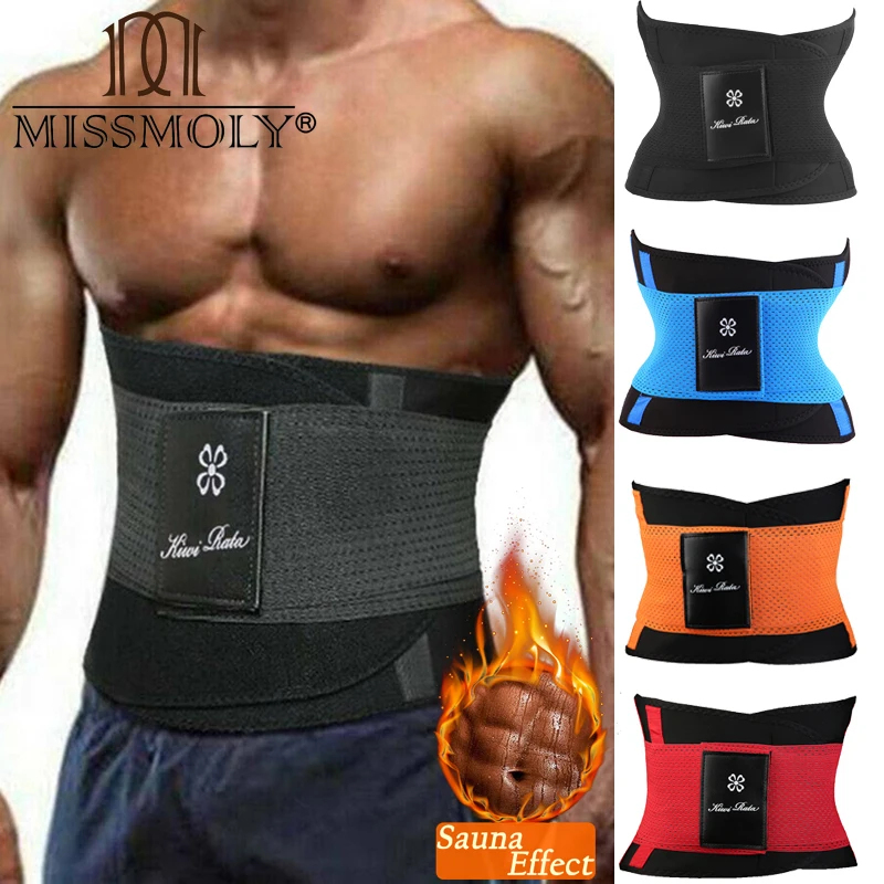 Men Body Shaper Waist Cincher Trainer Slimming Fitness Belt Weight Loss Fat Burning Sport Girdle Sweat Trimmer Workout Shapewear