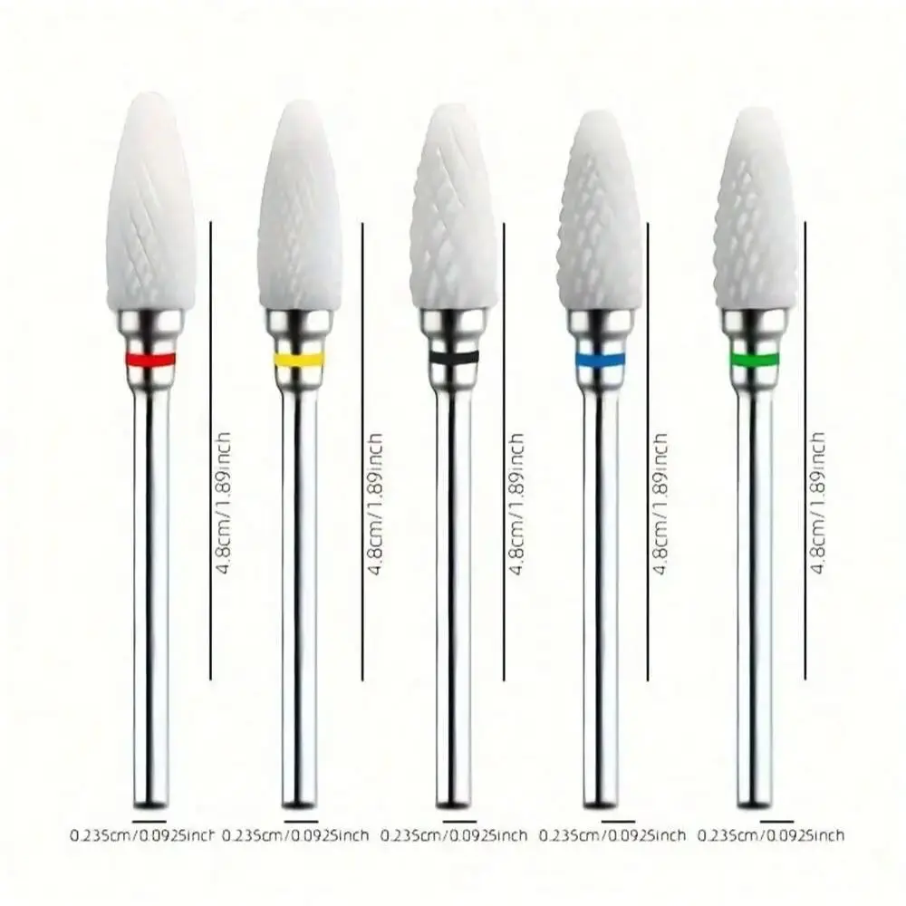 1 أو 5 قطعة/المجموعة/مجموعة لقم تلميع الأظافر السيراميكية، لقم ثقب الأظافر، فرشاة تنظيف تلميع الأظافر، مزيل الباديكير لجل الأكريليك #5