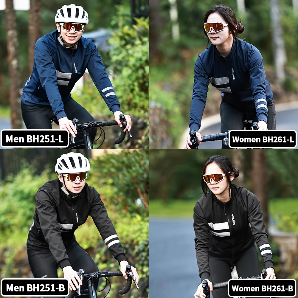 WOSAWE Winter Cycling Jacket Outdoor Warm Fleece Coat Thermal Bike Jacket Mtb Bicycle Jersey Windproof Reflective Windbreaker