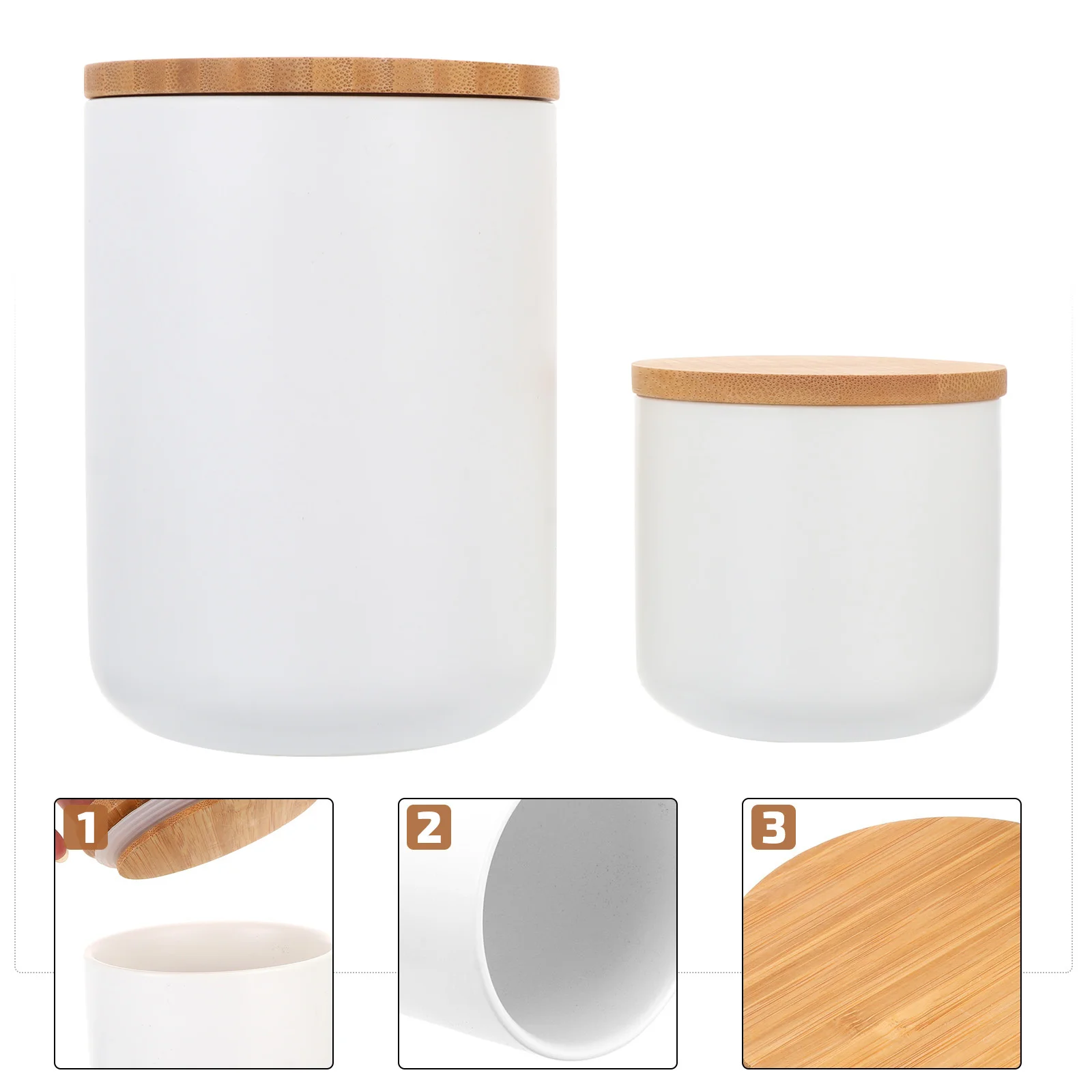 

2pcs Ceramic Jars Airtight Food Containers Mason Seal Bottles for Coffee Beans Tea Kitchen Spices Grains Storage Jar Dustproof