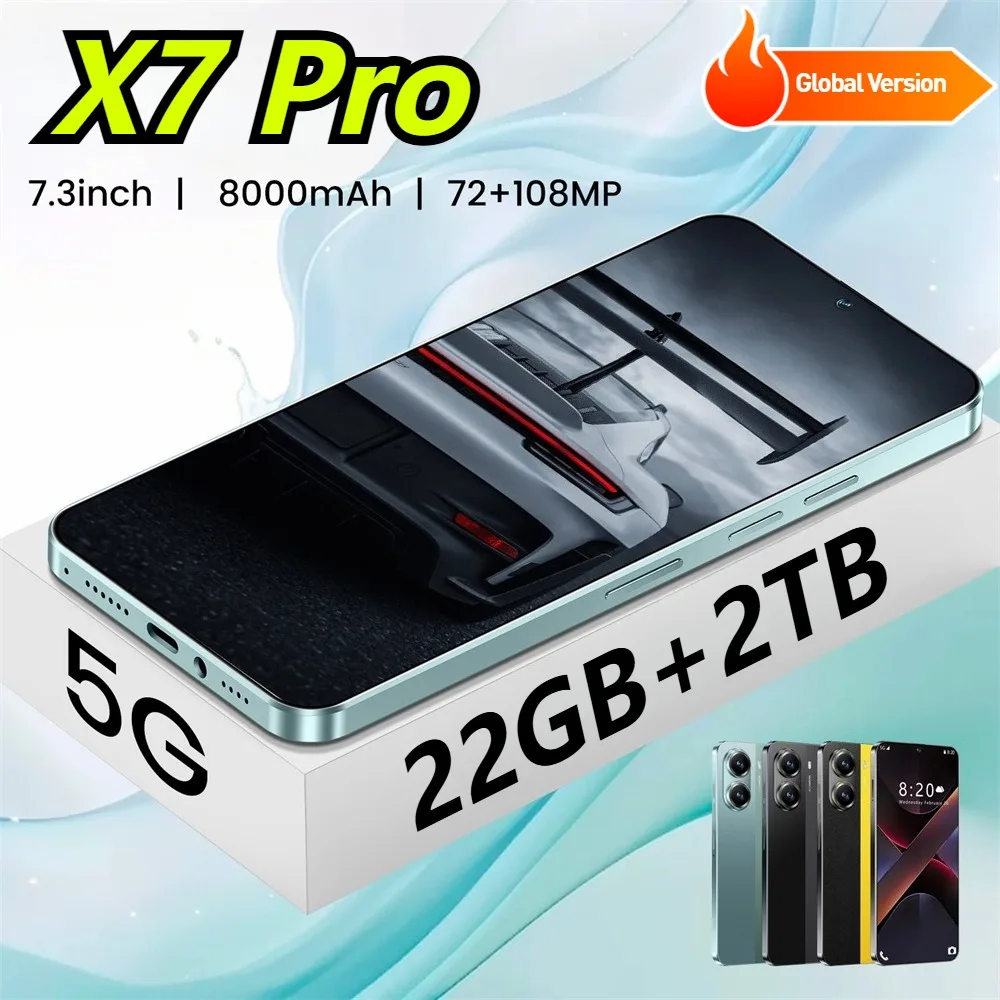 

Case For X7 Pro Original Intelligent 5G Dual Sim Card Dual Standby Android 14 System 72MP+108MP Global Version 8000mAh Battery