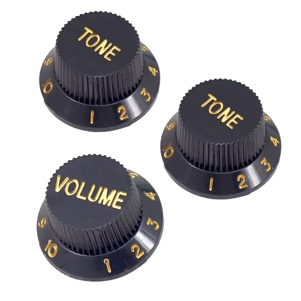 3pcs Guitar Volume Control Knob For Electric Guitar ST Style Plastic Knobs 1 VOLUME With 2 TONE Knobs DIY Guitar Spare Parts