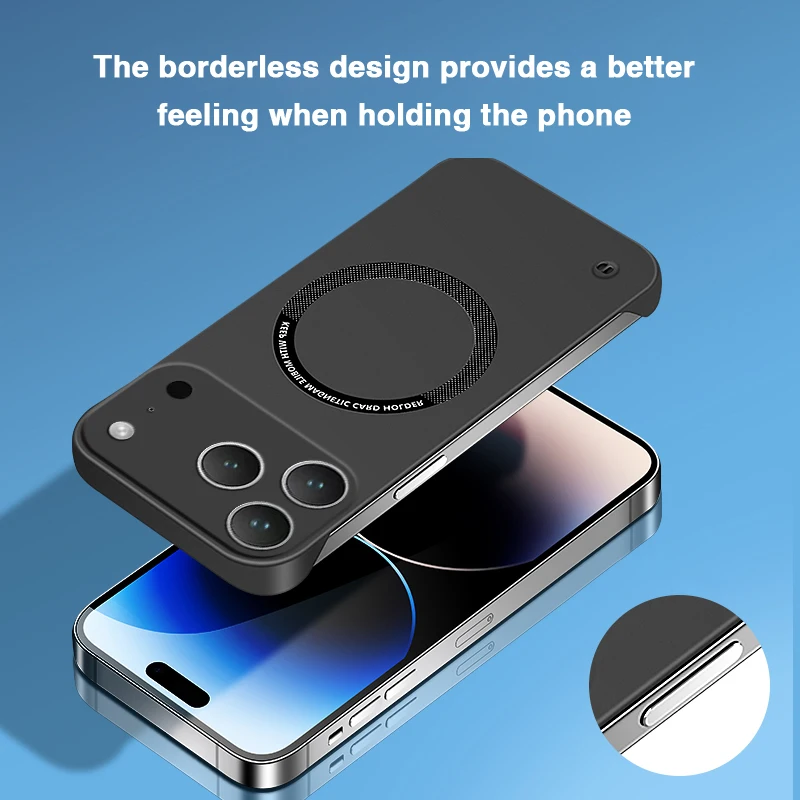 Оригинальный высококачественный магнитный чехол для iPhone 17 Pro Max Air 5G с беспроводной зарядкой, жесткий, безрамочный дизайн, защита камеры