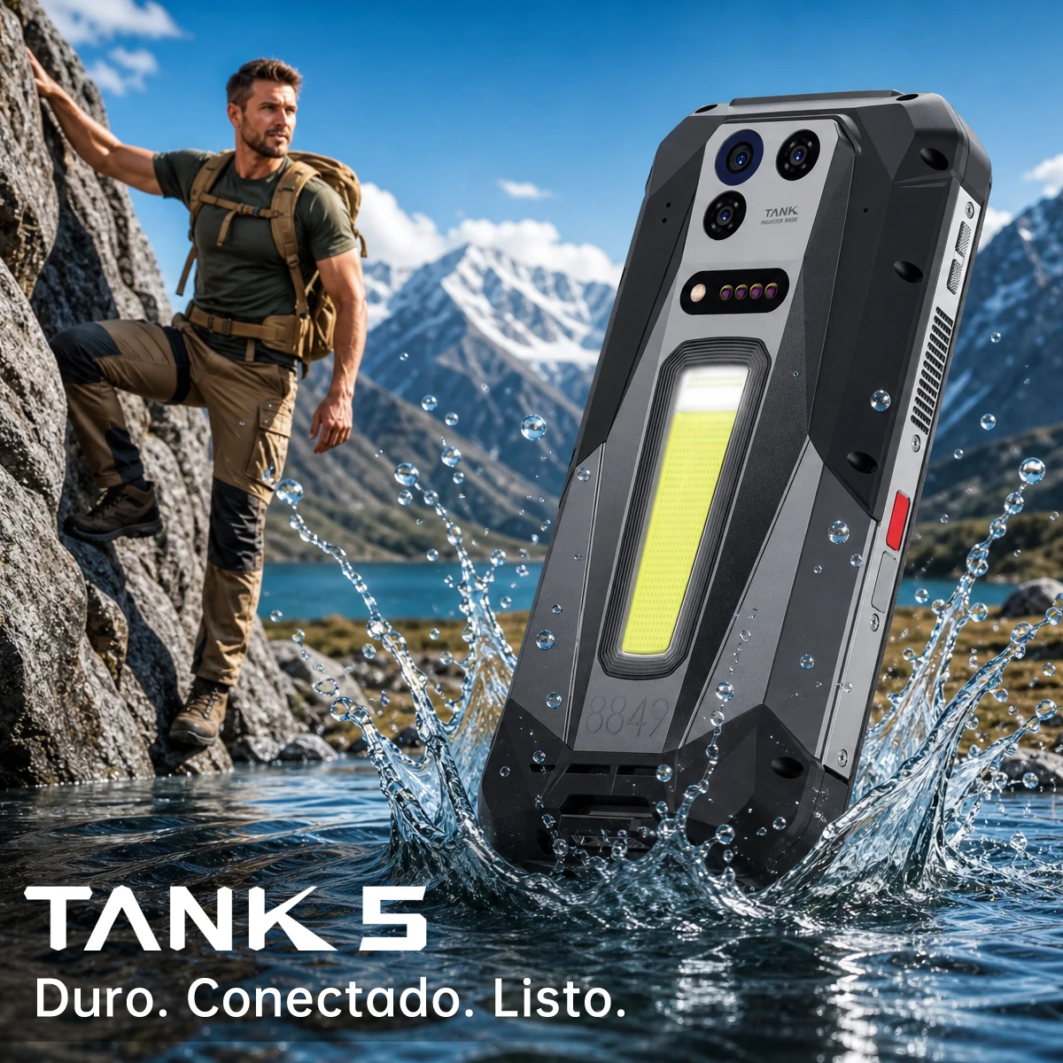 Unihertz 8849 TANK 5 Robustes 5G-Smartphone mit 2K-Projektor, eSIM-Unterstützung, 3K AMOLED, 17600mAh, 18+512GB, 9400e CPU, Android 16, WiFi 7