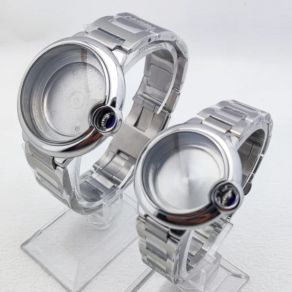 

42mm case for couples suitable for Miyota8215 movement watch case, sapphire glass stainless steel high-quality case