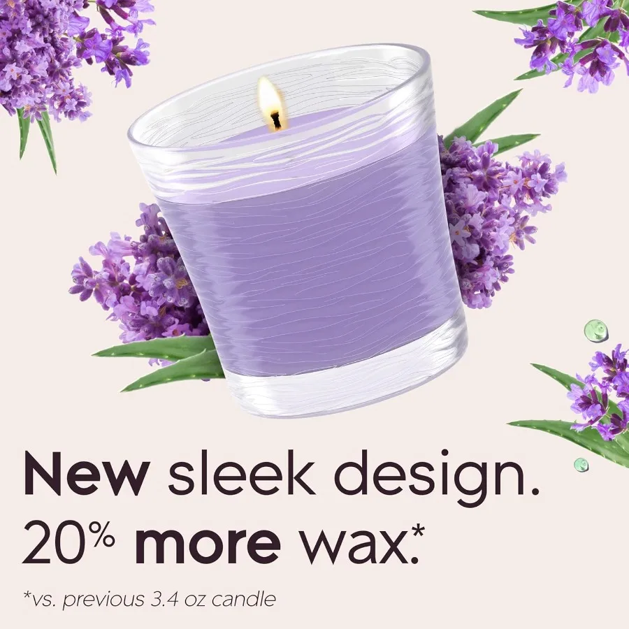 جرة شمعة معطرة بفتيل 1 معطر هواء من الخزامى الهادئ بالزيوت العطرية 4.08 أونصة للاسترخاء في أجواء المنزل Lo