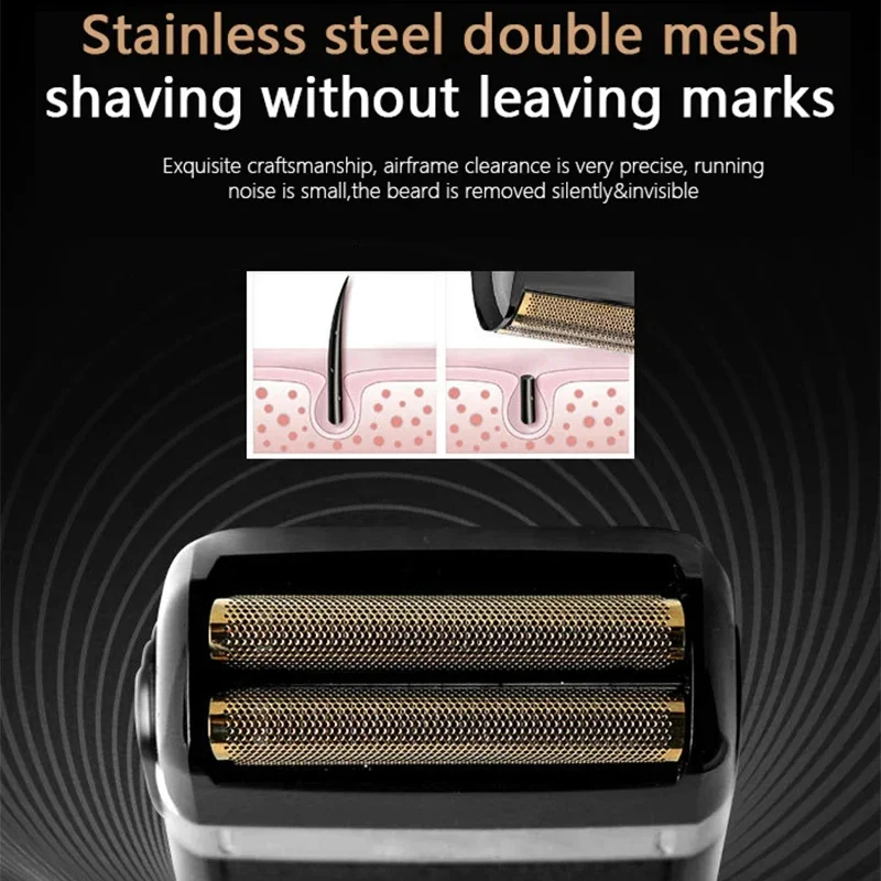 KM-2024 USB Charging Electric Shaver Additional Cutter Head Reciprocating Twin Blade Razor Shaver Beard Trimmer