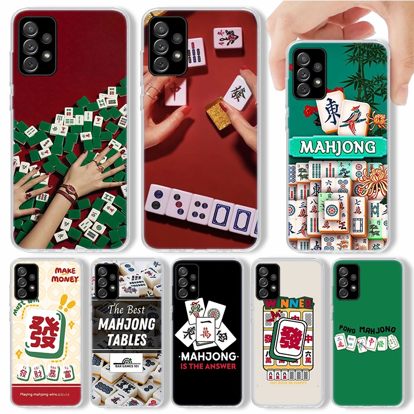 Creative Mahjong Phone Case For Samsung Galaxy A15 A55 A14 A54 A13 A53 A12 A52S A25 A24 A35 A34 A23 A33 A22 A32 A04S A03S A05S F