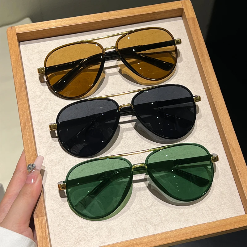 KAMMPT Vintage Pilot Sonnenbrille Männer Mode Klassische Outdoor Casual Shades Frauen Neue Trendy Luxus Marke Design Dekor Sonnenbrille – Detail 4