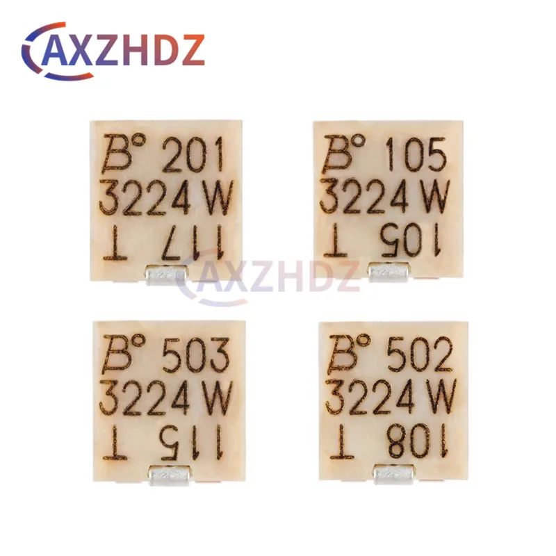 

5PCS 3224W 10Ω - 2M SMD Precision Trimmer Potentiometer Adjustable Resistance 5K 10K 20K 100K 200K 500K 1M 103 203 502 503 104