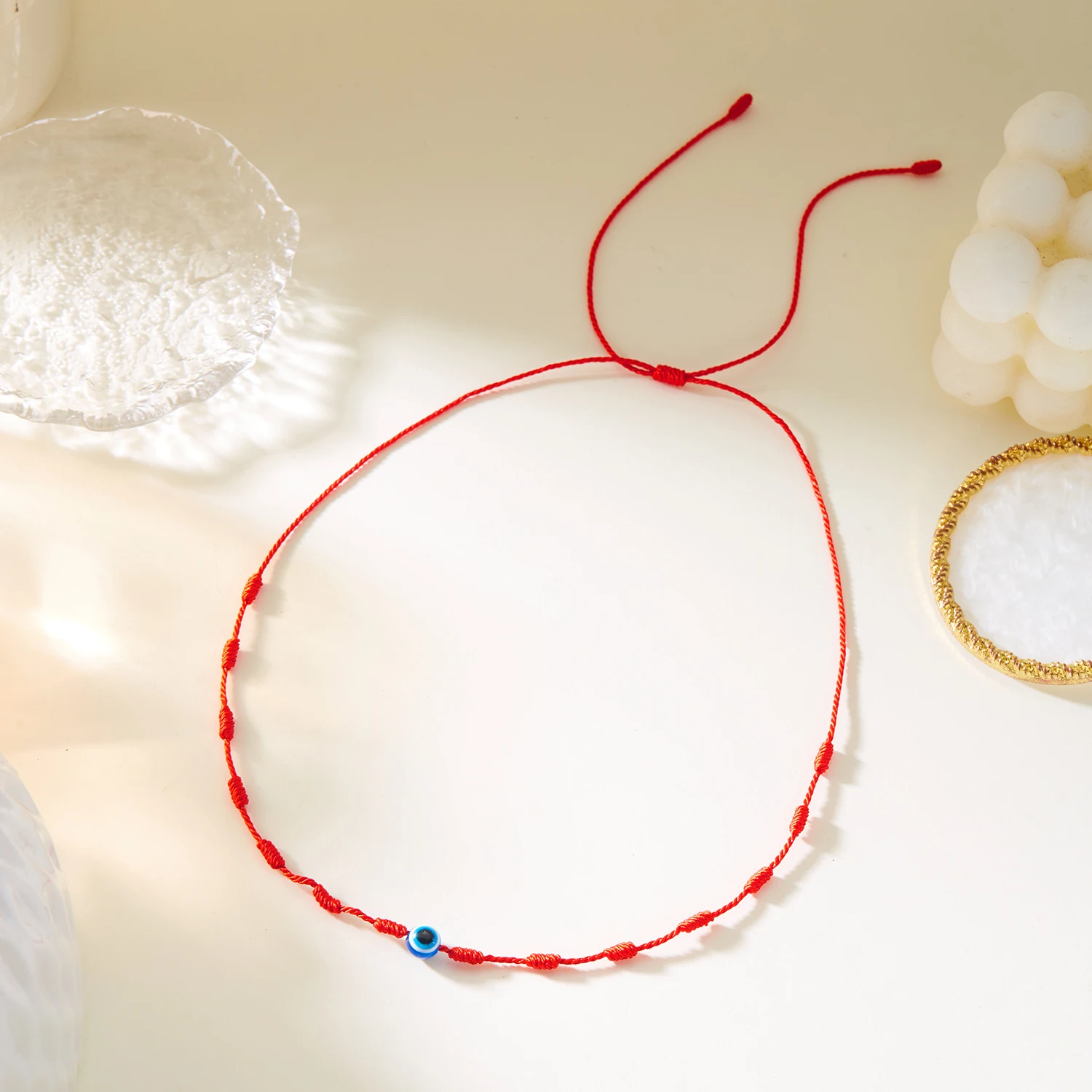 Minimalistische Lucky Red Rope Eye Anhänger Halsketten für Frauen Männer Mode Türkische Blaue Evil Eye Halsketten Party Schmuck Geschenke – Detail 9