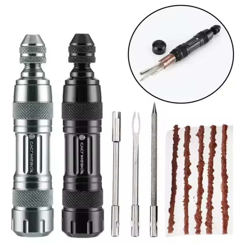 Kit de reparo de pneus sem câmara de ar de bicicleta, selante de punção, listras de borracha, manutenção de pneus de bicicleta de estrada, mini ferramentas de bicicleta