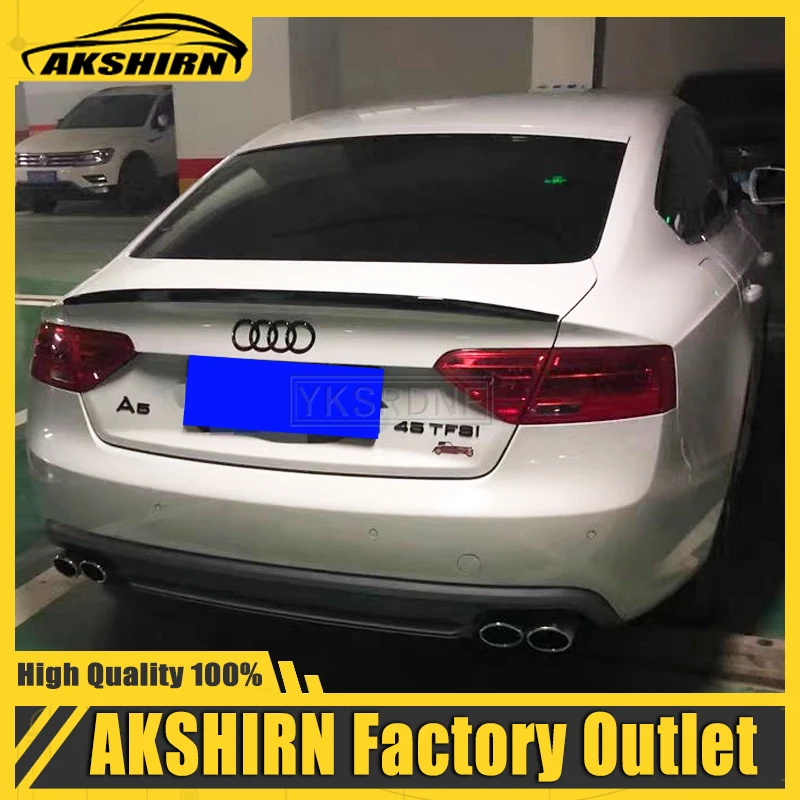 Fit For Audi A5 4Door 2009 2010 2011 2012 2013 2014 2015 2016 ABS Plastic Unpainted Primer Color Rear Roof Wing Spoiler