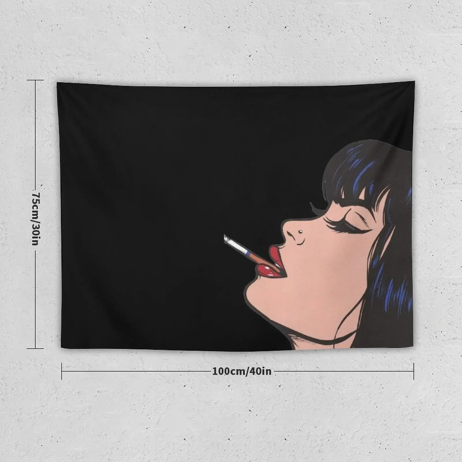 Pop art of girl smoking a cigarette Tapestry Decor For Room Hanging Wall Tapestry