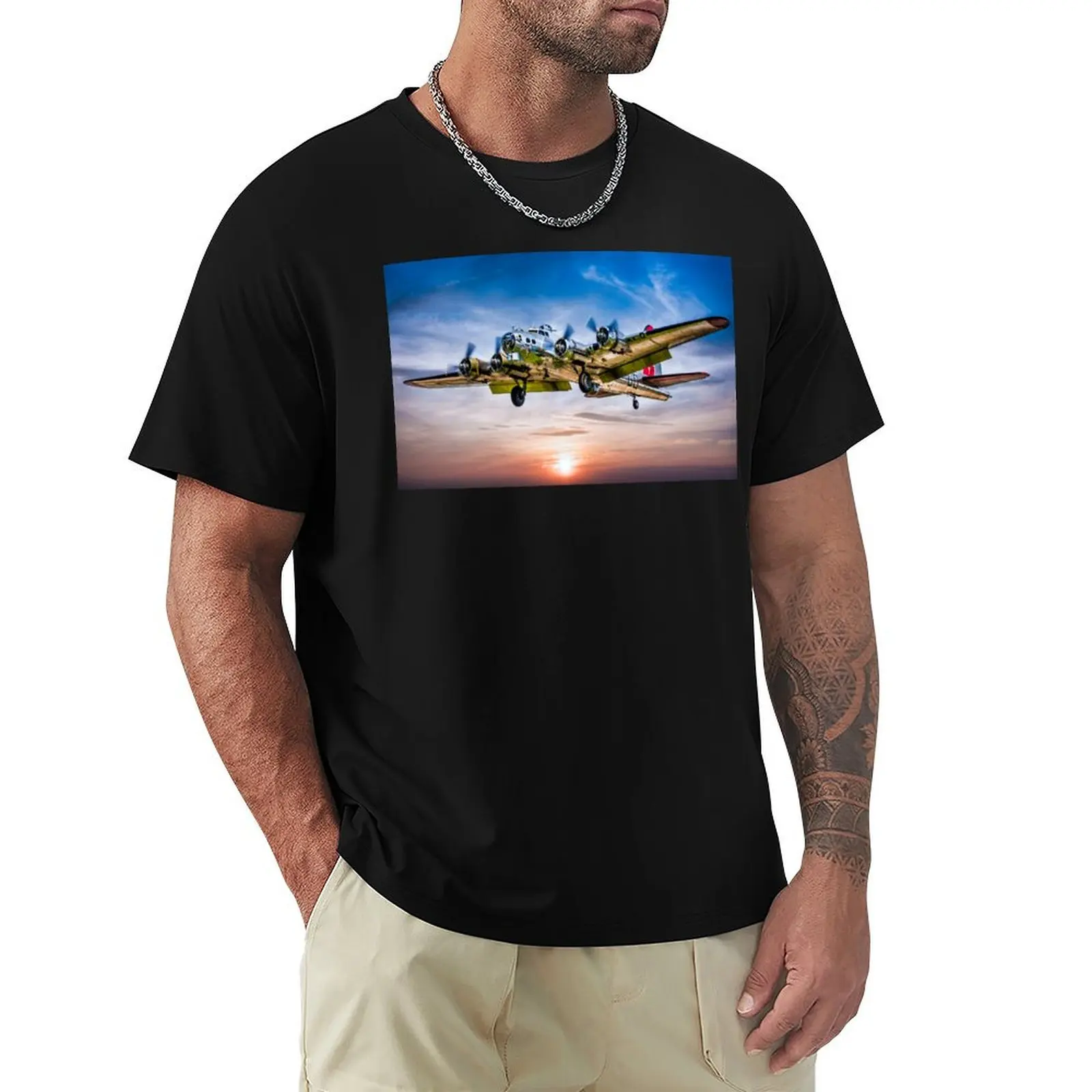 

Boeing B-17G Flying Fortress Yankee Lady T-Shirt blue lock quick-drying custom t shirt aesthetic clothes t shirt for men