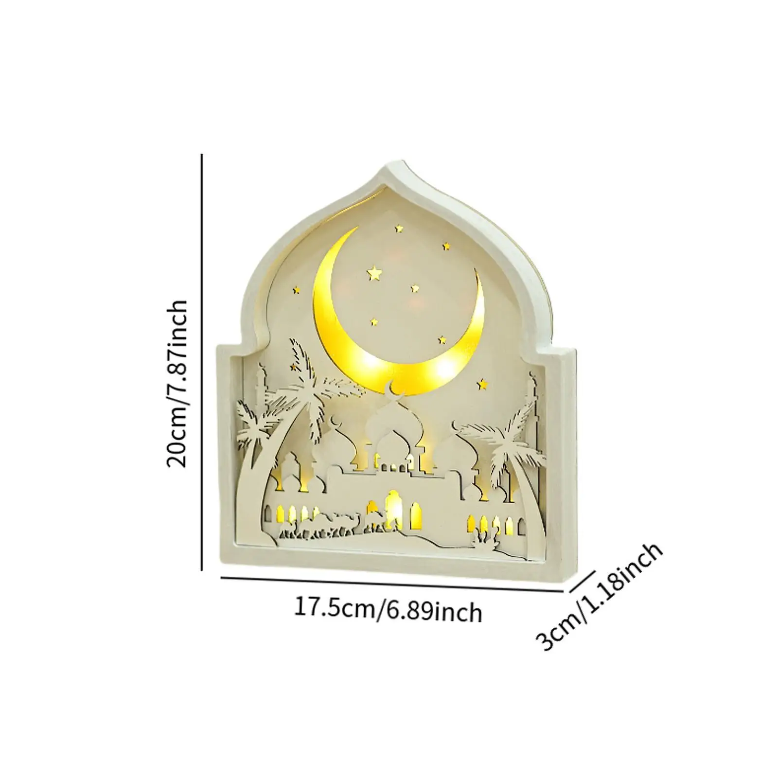 Eid Mubarak Decoration Arabic Moon and Stars Luminous Muslim Table Decor