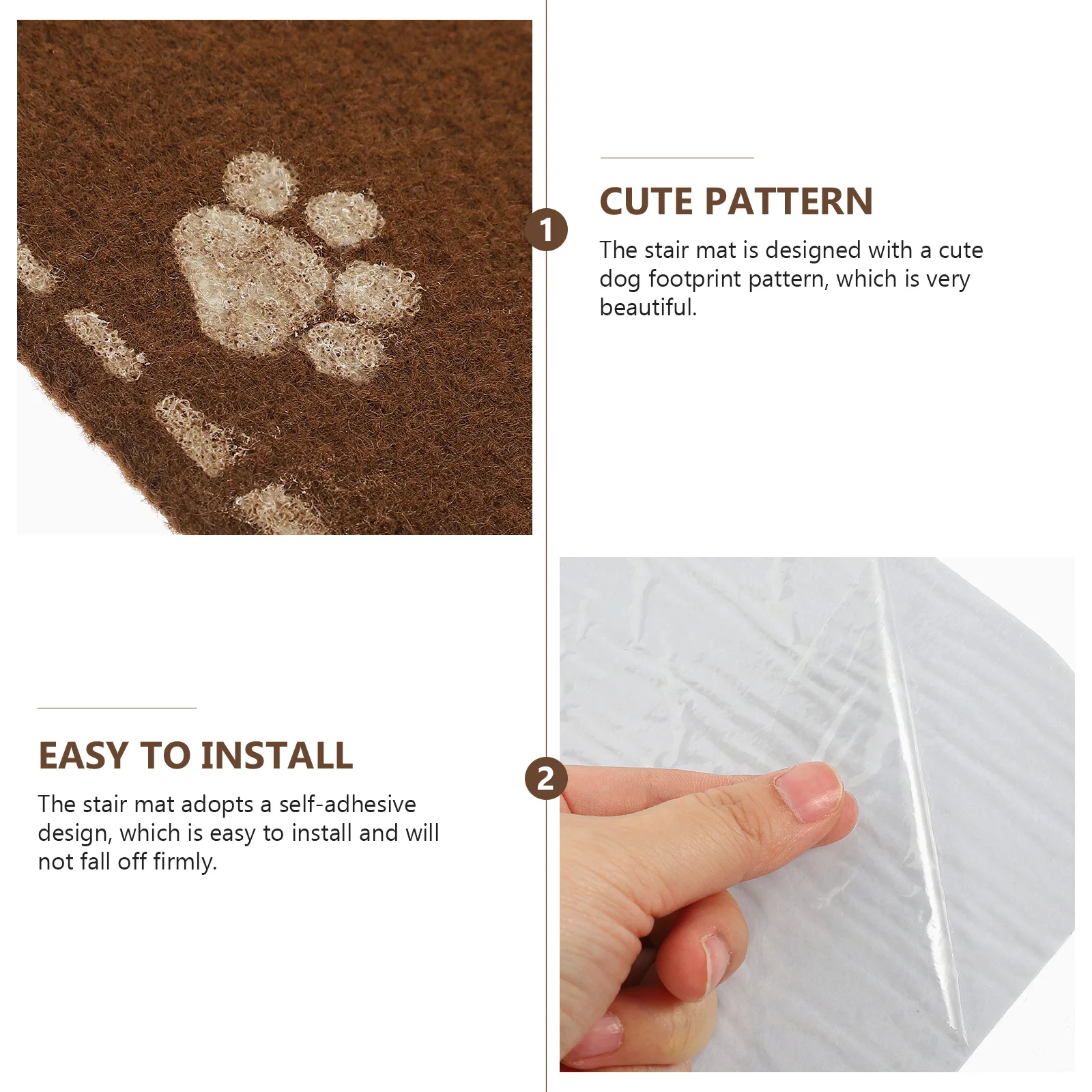 

3Pcs Glow-in-The-Dark Stair Tread Carpet Non-Slip Step Mat for Home Safety Slip Resistant Stair Rug for and Pets