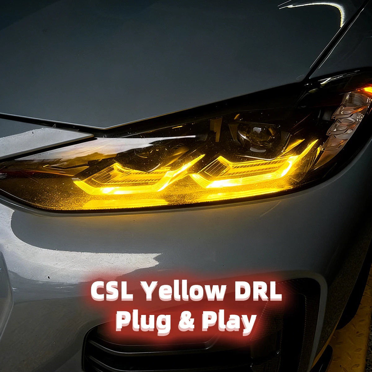 

For BMW 4 Series M3 M4 G22 G23 G26 G80 G82 G83 2022-2023 CSL Yellow LED DRL Module Plug and Play OEM Fit Daytime Running Light