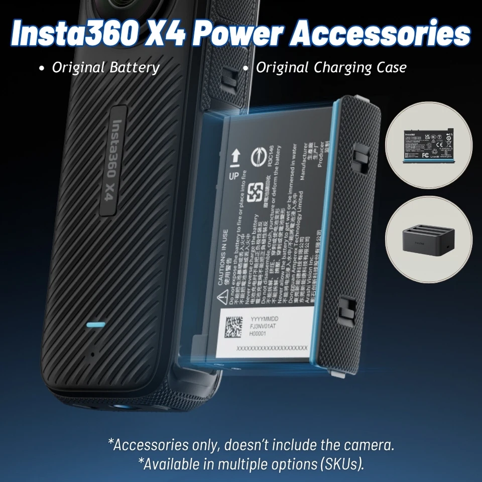 Insta360 X4 Fast Charge Hub Charging Case Battery Charger 2290 mAh Pack For Insta 360 X4 Original Power Accessories
