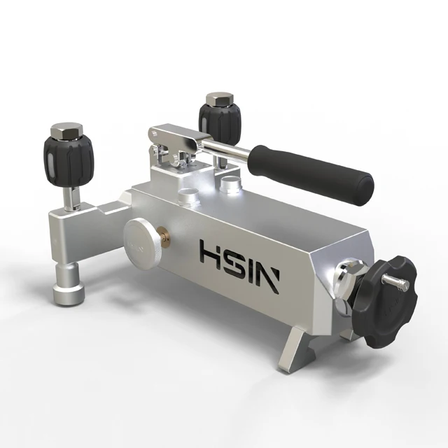 

HSIN615 Hydraulic Pressure Transducer Calibrator for Lab Industrial Water Oil High Pressure calibration Hand Pump 0.95- 40/70MPa