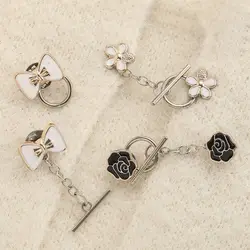 Nail-Free Cardigan OT Buckle Close Neckline Decorative Brooch Anti Glare Fixed Clothes Pin Fit Tighten Accessories
