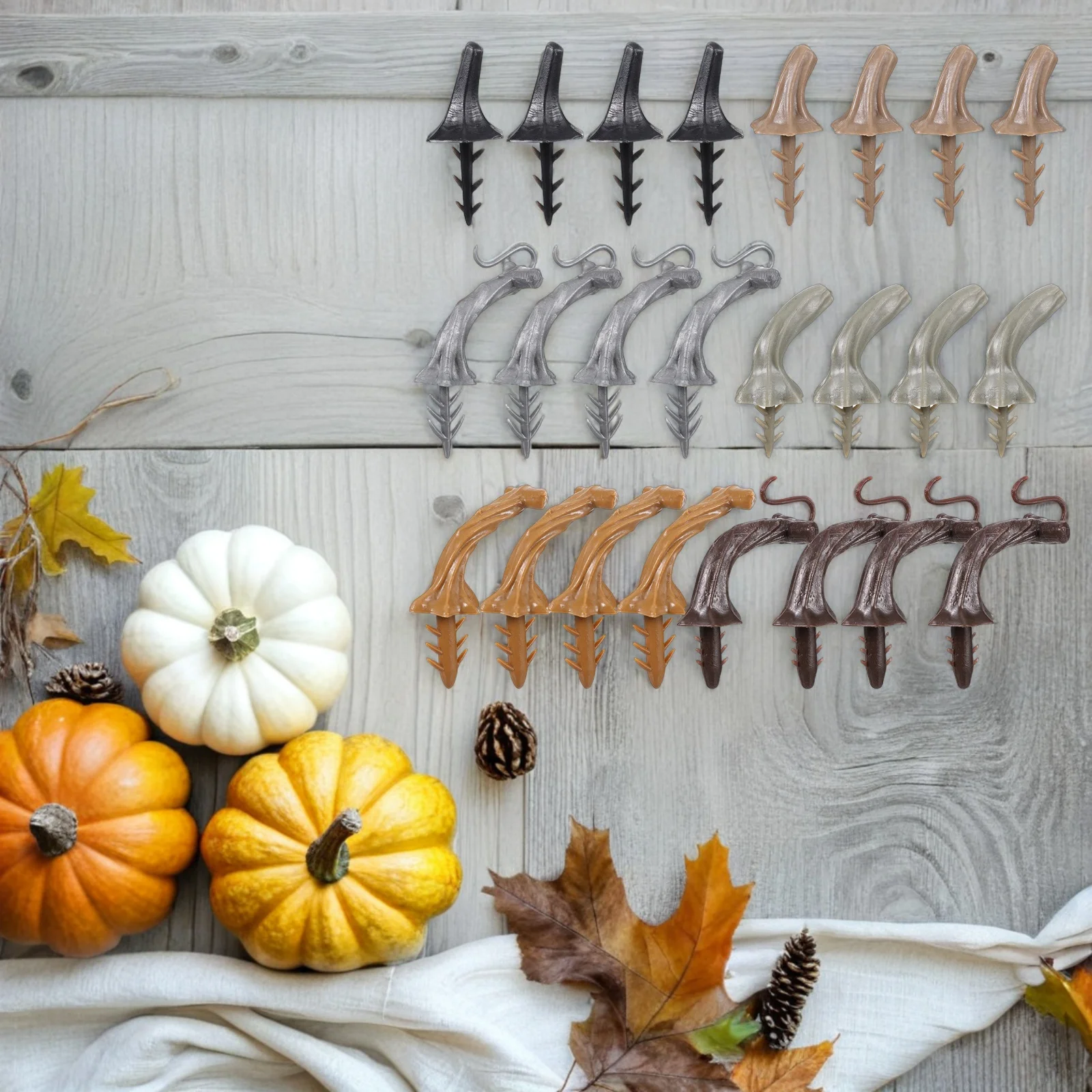 

24pcs Pumpkin Plastic Handle Stem Light Sturdy DIY Craft Tool for Festival Home Party Decoration Unique Accessories