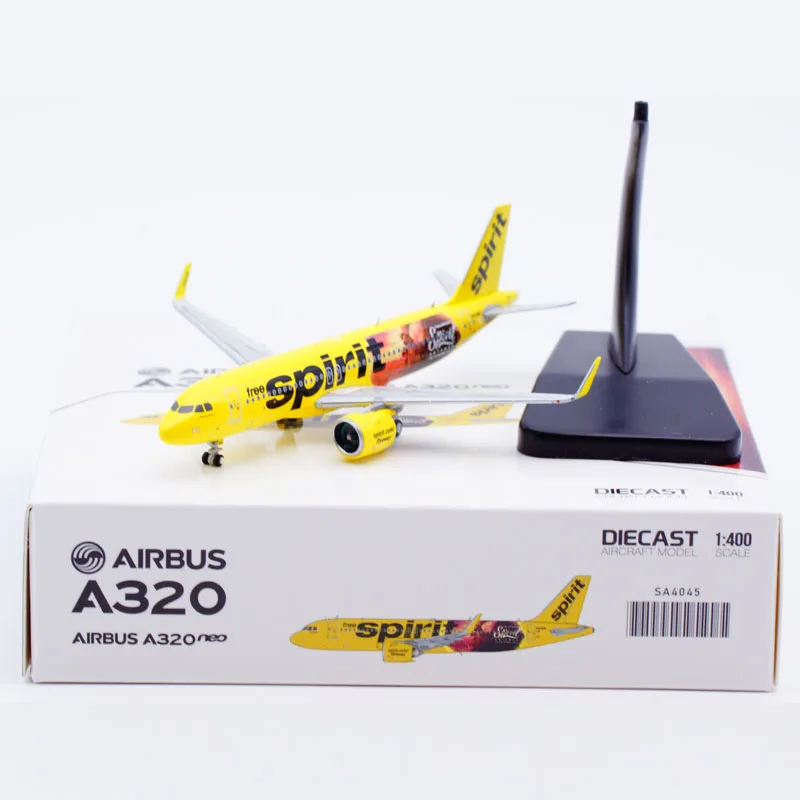 SA4045 Alloy Collectible Plane Gift JC Wings 1:400 Spirit Airlines Airbus A320neo Diecast Aircraft Jet Model N932NK With Stand