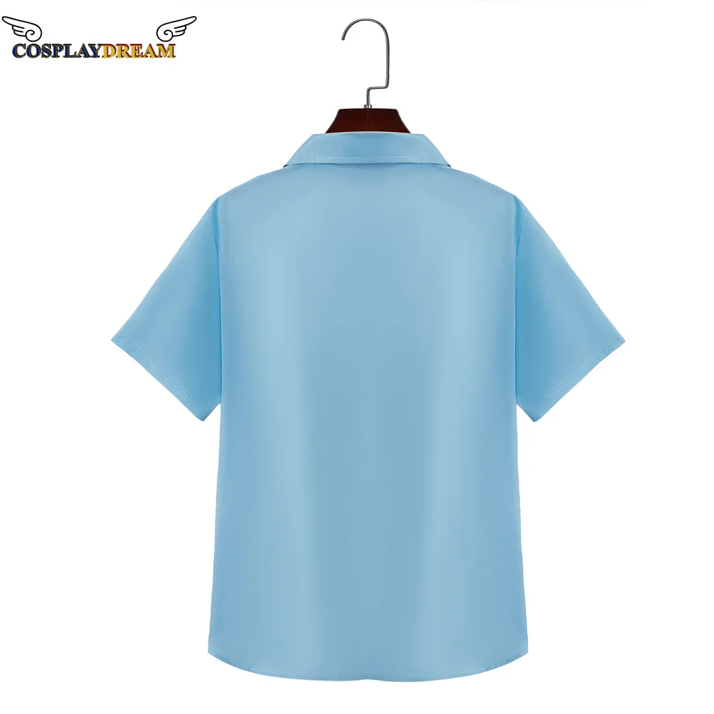 Due e mezzo uomo Charlie Harper Costume Cosplay camicia a righe blu camicia a righe verticali da uomo camicia Vintage Comfort per il tempo libero