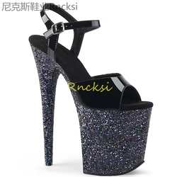 20cm High-heeled women's shoes new fashion summer sandals open toe buckle with stiletto waterproof platform sexy solid color