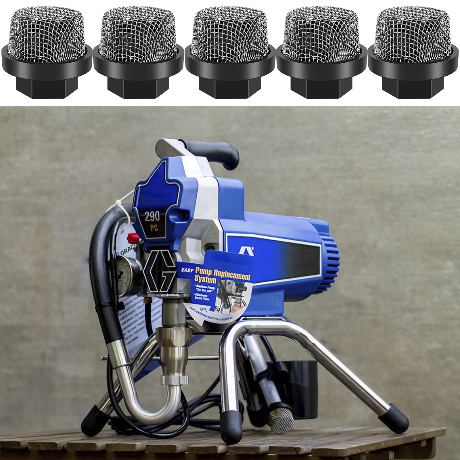 5PCS Sprayer Suction Hose Inlet Filter Strainer Spray Tool Pump Inlet Mesh Filter Compatible with 390/Ultra 395/495