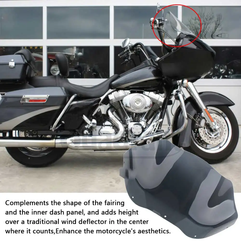 For Harley Road Glide CVO/SE FLTR/I FLTRX 1998-2013 Motorcycle 12.5" Wind Deflector Cowling Windscreen Front Fairing Windshield view 6