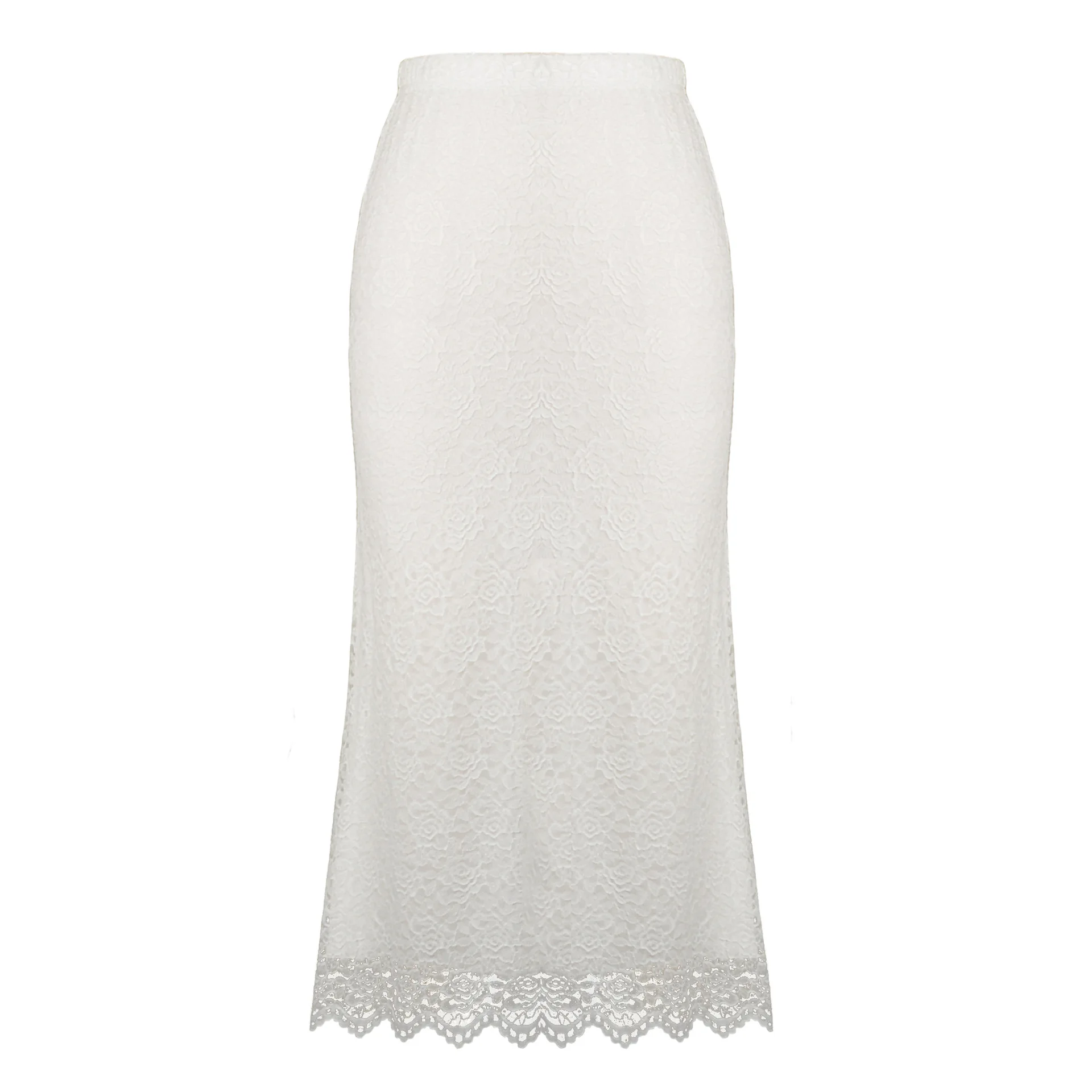 أنيقة المرأة الدانتيل ميدي تنورة أزياء جديدة عالية الخصر تنّورة مجسّمة أنيقة مثير التخسيس Bodycon تنورة طويلة مريحة