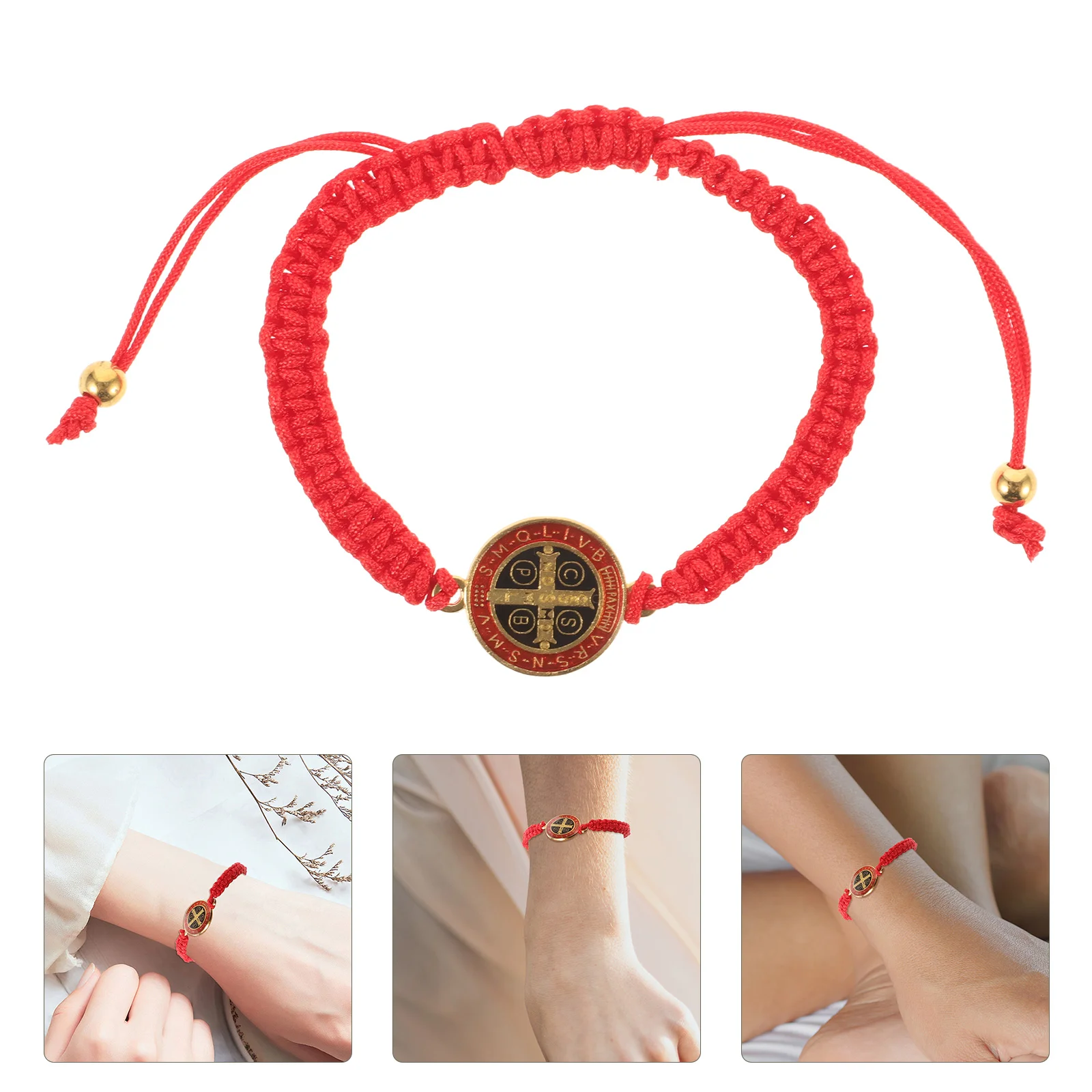 Zopfarmband Jesus Jungfrau Maria Saint Religiöser Schmuck Geschenke Christliche Armbänder für Männer Kreuz