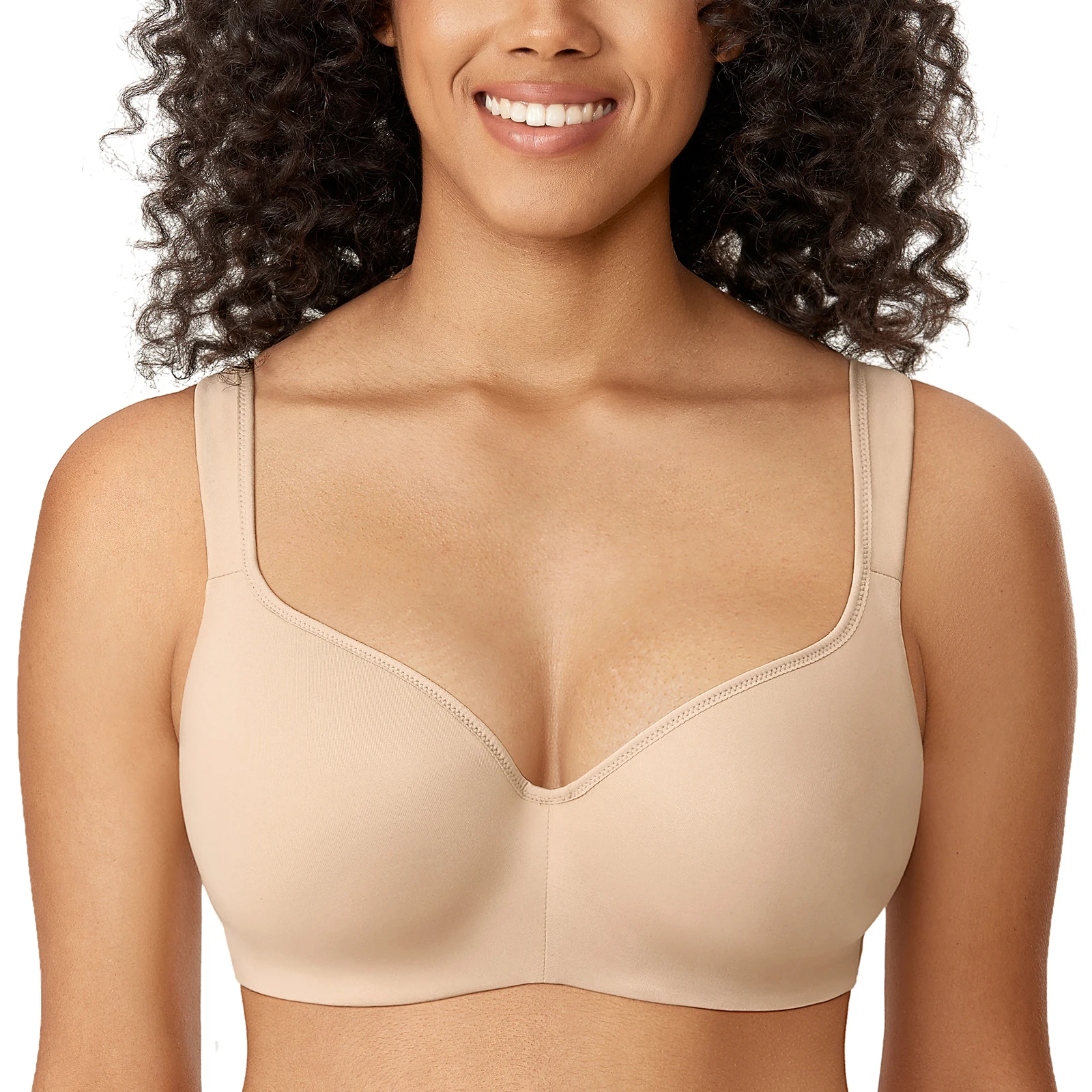 

Women's Smooth Full Coverage Underwire Contour Balconette T-Shirt Bra Plus Size