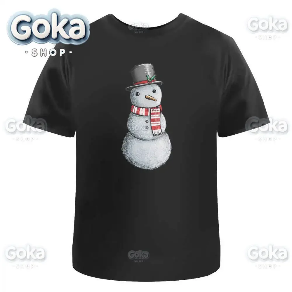 T-shirt graphique bonhomme de neige de Noël pour hommes et femmes, t-shirts College en coton, vêtements Y2K, t-shirt drôle mignon, nouveau