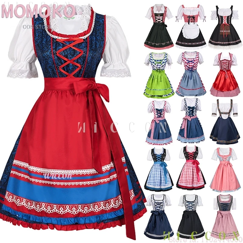 

2025 New Oktoberfest Dirndl Dress Plus Size Floral Cosplay disfraz adulto Costume for Women Off-Shoulder Beer Festival Outfit Co