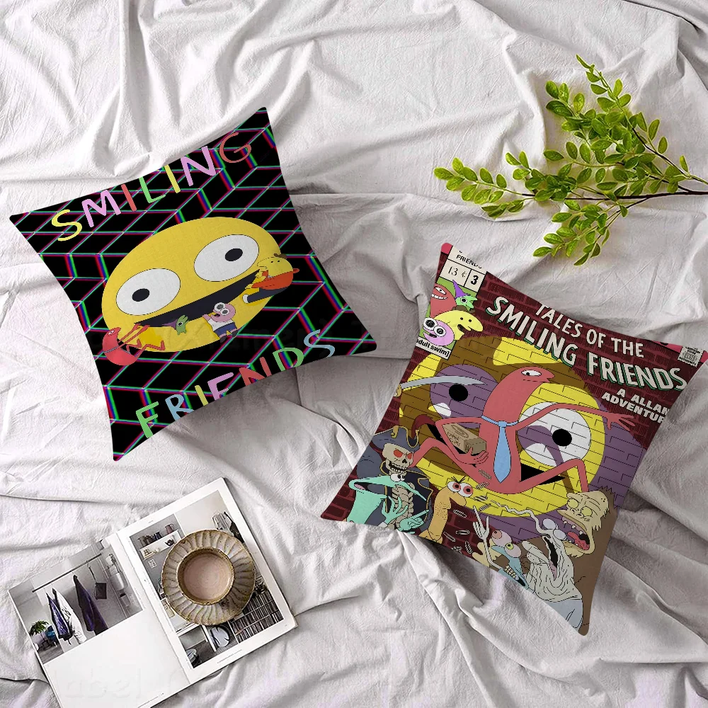 Cartoon S-Smiling FriendsPillow Anime Pillow Sofa Bed Head Pillow Cover Cushion Cover 45x45 Cm Fashion