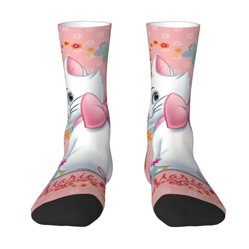 

Cartoon Aristocats Animation Marie Cat Men's Crew Socks Unisex Cute Spring Summer Autumn Winter Dress Socks