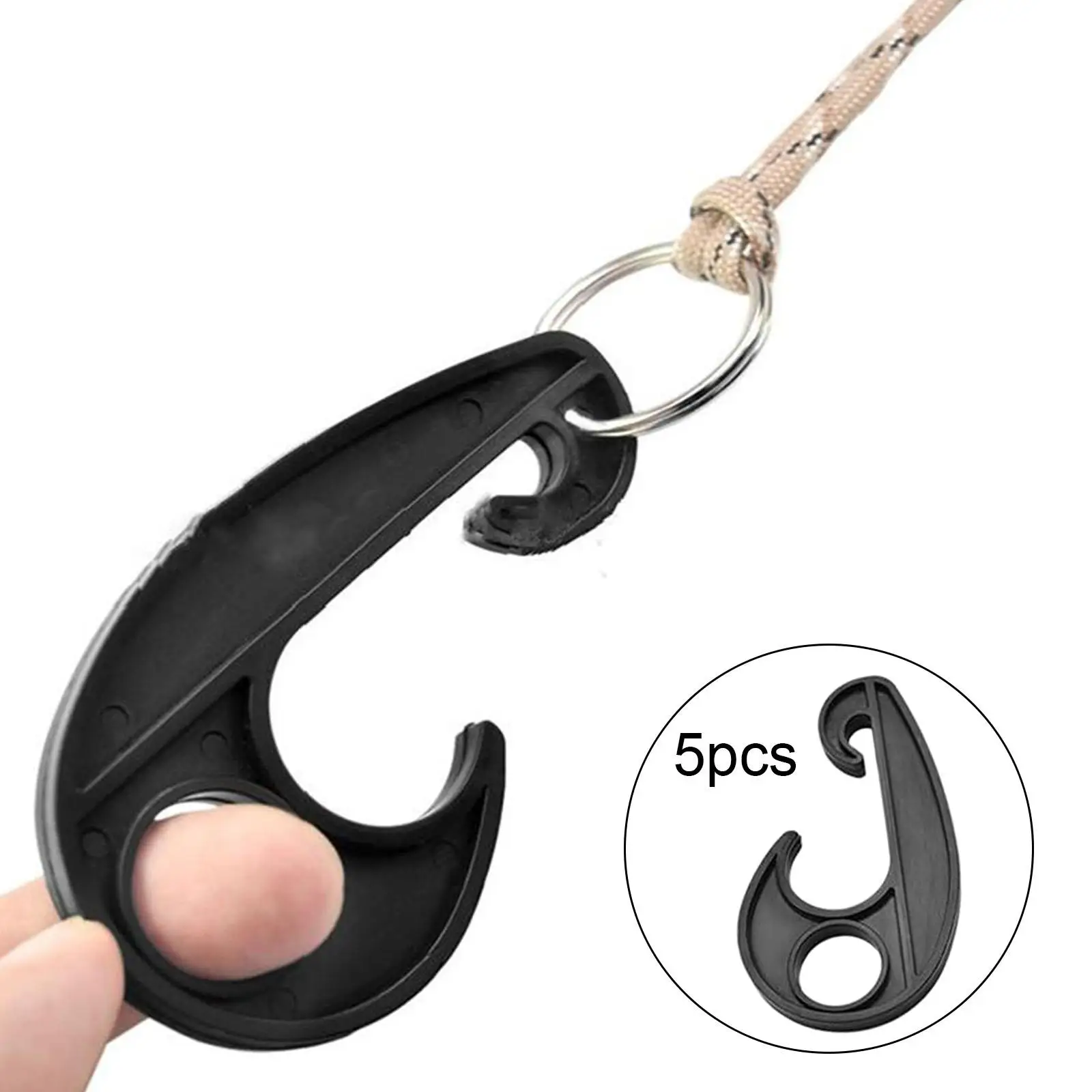 5 قطع من خطاف نهاية الحبل المرن لحقيبة الظهر الخارجية من القماش #2