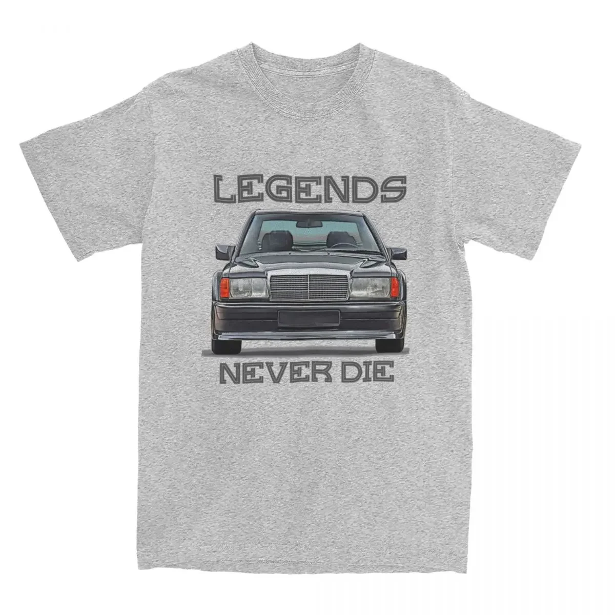 

Classic 190E Cars Casual Oversized Pure Cotton O-Neck Large Size T shirt Men Vintage Car W201 Legends Never Die T Shirt Hot Sale