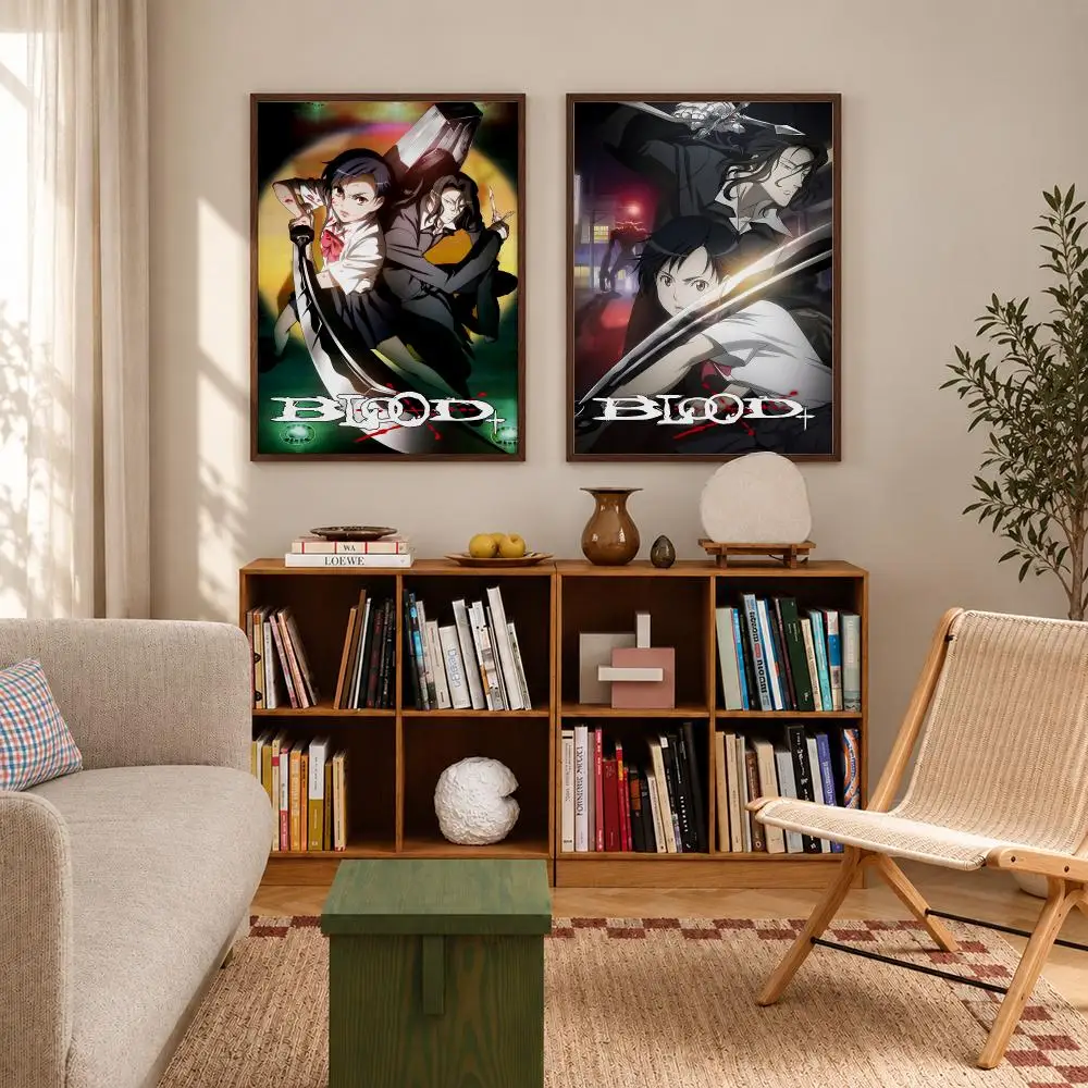 Dark Horror Anime Blood-C Poster Self‑Adhesive Waterproof Poster Sticker Coffee House Bar Wall Art Home Decor