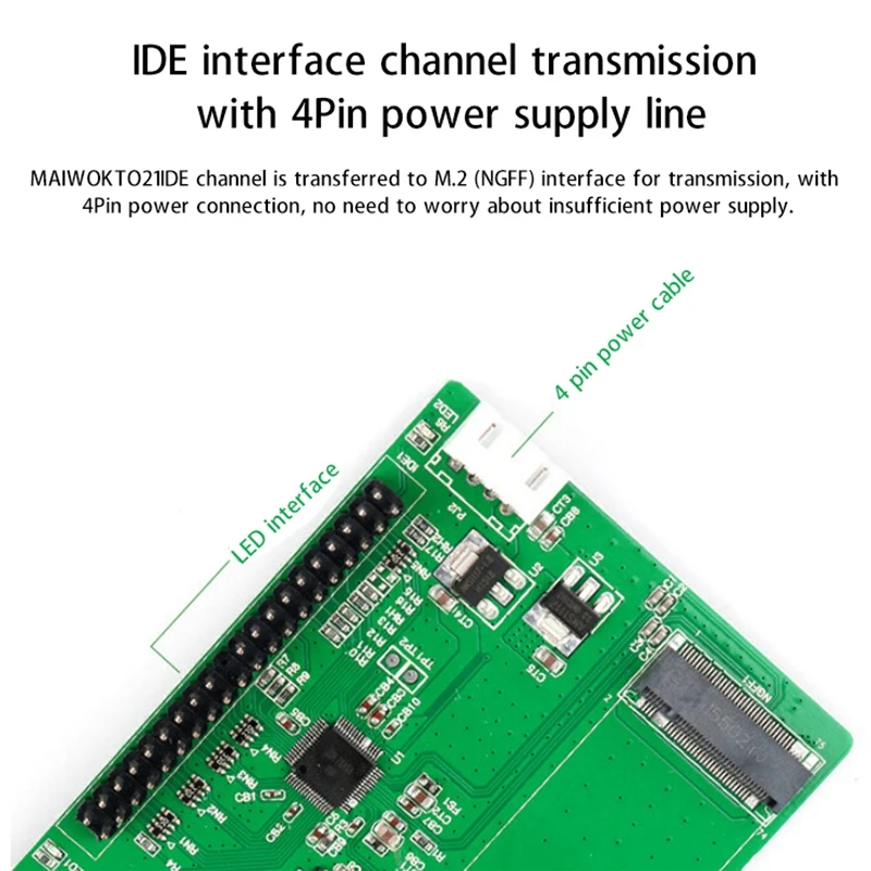 MAIWO KT021A SSD Adapter Card IDE TO M.2 (NGFF) SATA Protocol SSD Desktop Computer Adapter Card With Baffle