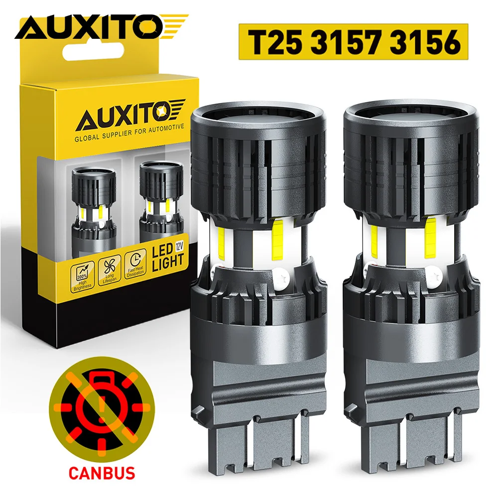 

AUXITO 2 шт. Canbus 3157 3156 Светодиодный сигнальный фонарь P27W P27/7W 3057 3056 W21W 7440 7443 Автомобильная лампа для парковки DRL Поворотный фонарь