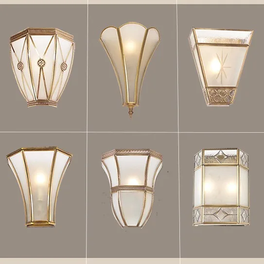 

European American all-copper wall lamp, living room bedroom bedside lamp, modern Chinese simple staircase aisle lamp wall lamp
