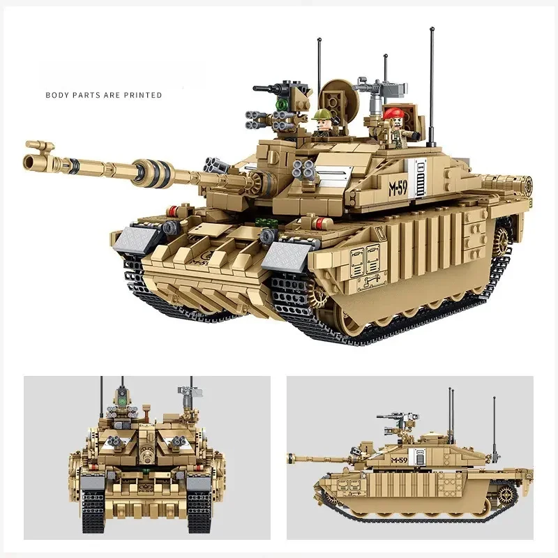 1687 pçs desafiador tanque de batalha principal série blocos de construção tijolos modelo moc arma do exército soldado conjuntos crianças brinquedos meninos presente
