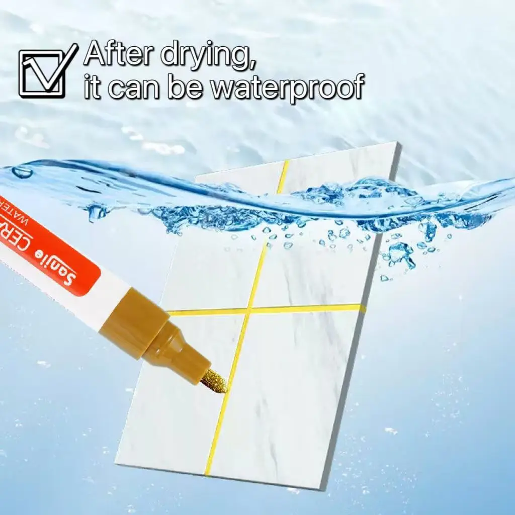 

1/3/5pcs Golden/Silver Waterproof Tile Marker Grout Pen for Floor Wall Seam Repair - Bathroom Kitchen Toilet Tile Gap Refurbish