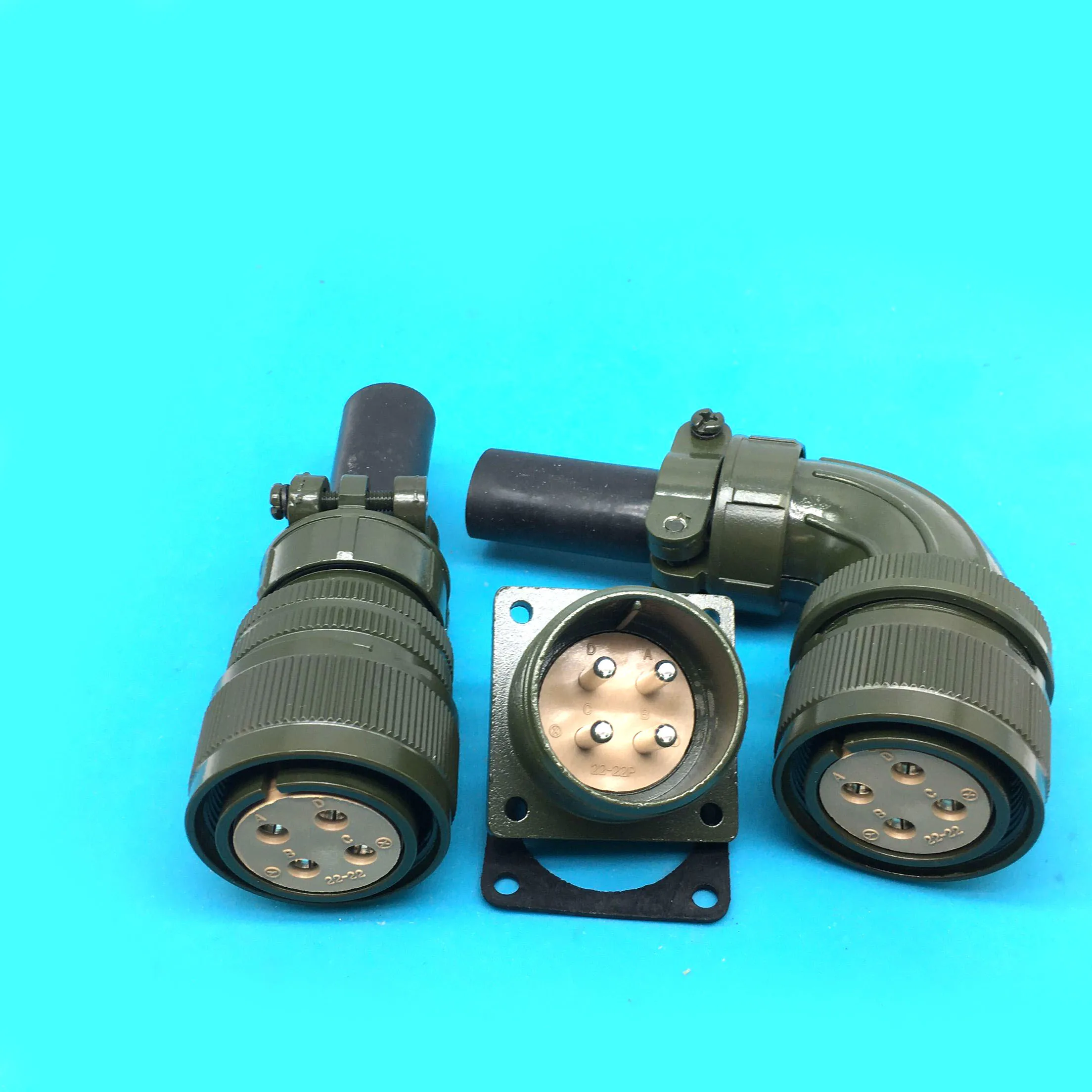 servo motor Encoder Right angle /Straight Aviation plug + Socket connector MS3102A22-22P 3106A22-22S 4 core 4-Pin 46A  M33