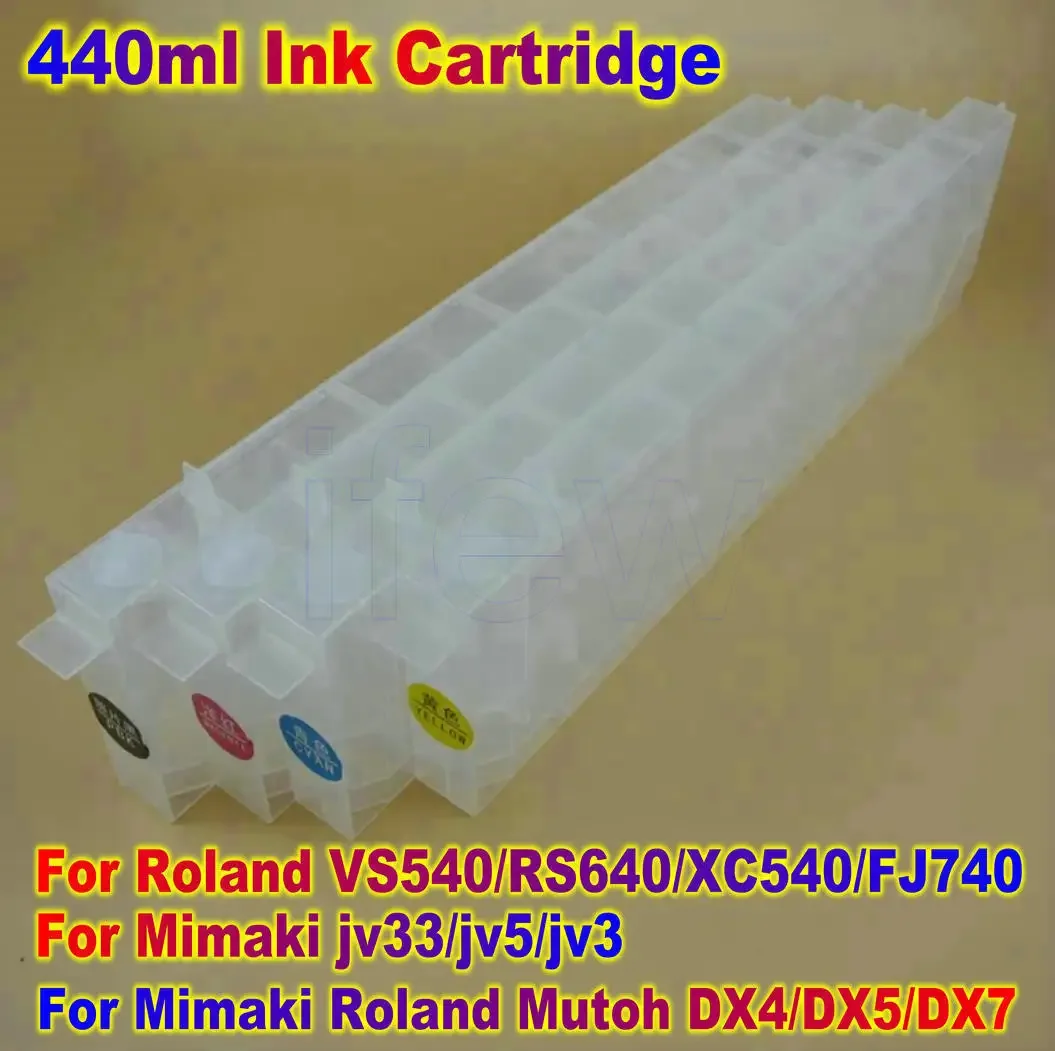Многоразовый картридж 440 мл для Roland VS540/RS640/XC540/FJ740 для Mimaki jv33/jv5/jv3 RJ900, многоразовый картридж